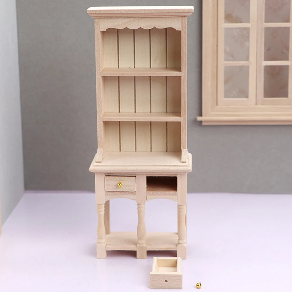 House Storage Cabinet Mini Model Furniture Bookshelf Accessories Chest of Drawers Small Cupboard Miniature