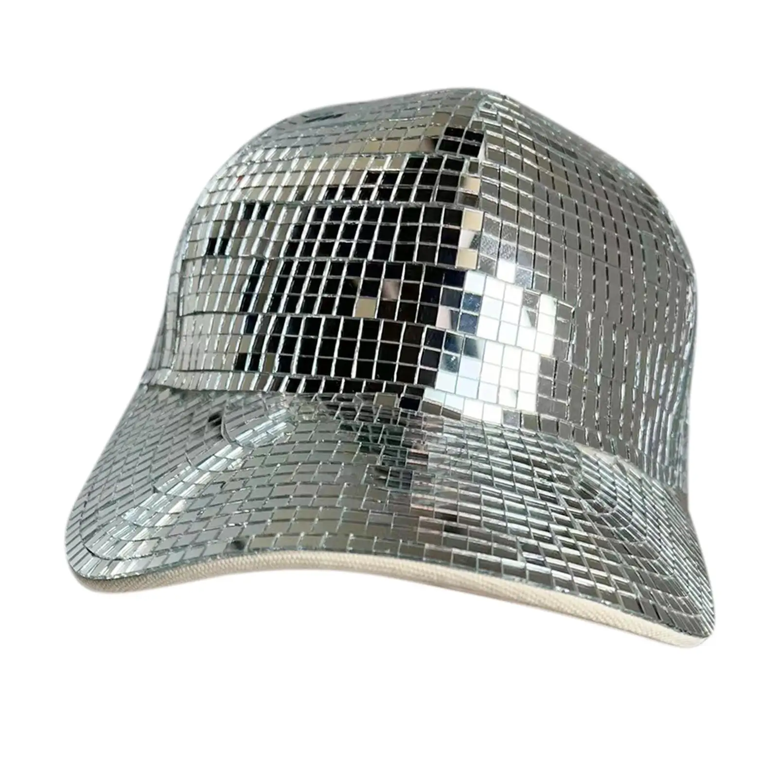 Disco Ball Mirror Hat for Men Women Adults Girls Sequin Peaked Cap Cosplay Party Supplies Stage Dance Hat Costume Festival