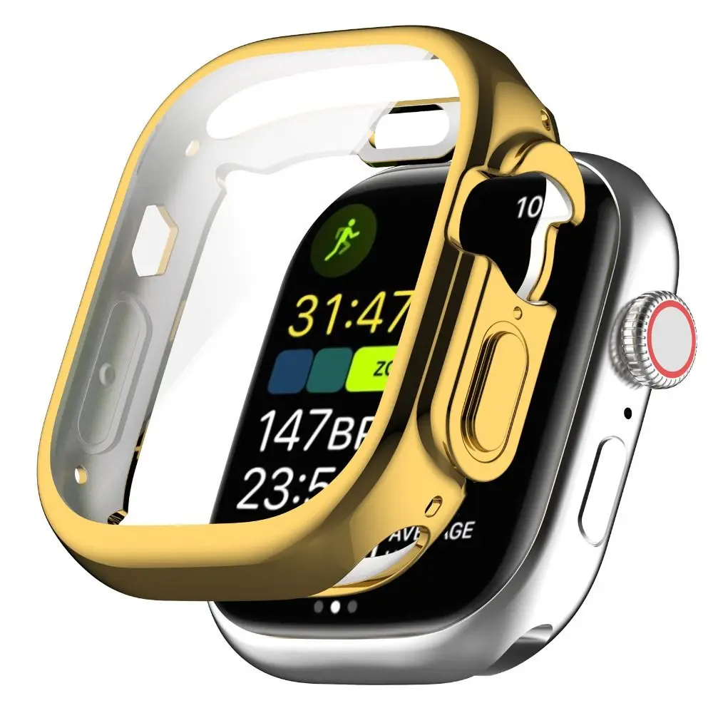 Full Cover TPU Case Bumper Watchband Screen Protector Accessories Soft Protective Shell for Apple Watch Ultra 49MM Smart Watch