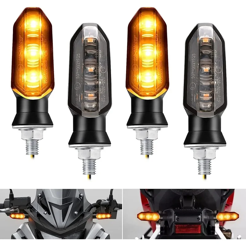 8mm Mini Motorcycle LED Turn Signal Lights Amber Flashing Blinker Lamp  For Honda CBR500R CBR650F CB500X CRF250L Moto Indicator