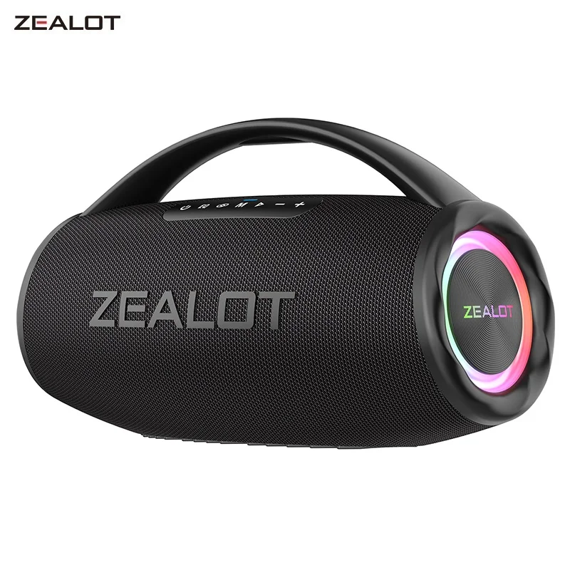 

ZEALOT S97 Powerful Bluetooth Speaker 80W Wireless Speaker with Portable Handle, for Party, Camping，RGB colorful light