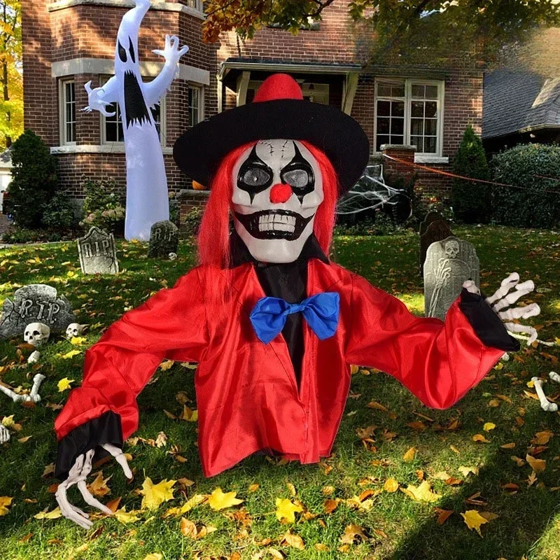 Décoration d'halloween qui brille dans la nuit, accessoire suspendu fantôme de Clown pour maison hantée, intérieur et extérieur, décor de scène d'horreur de fête effrayante