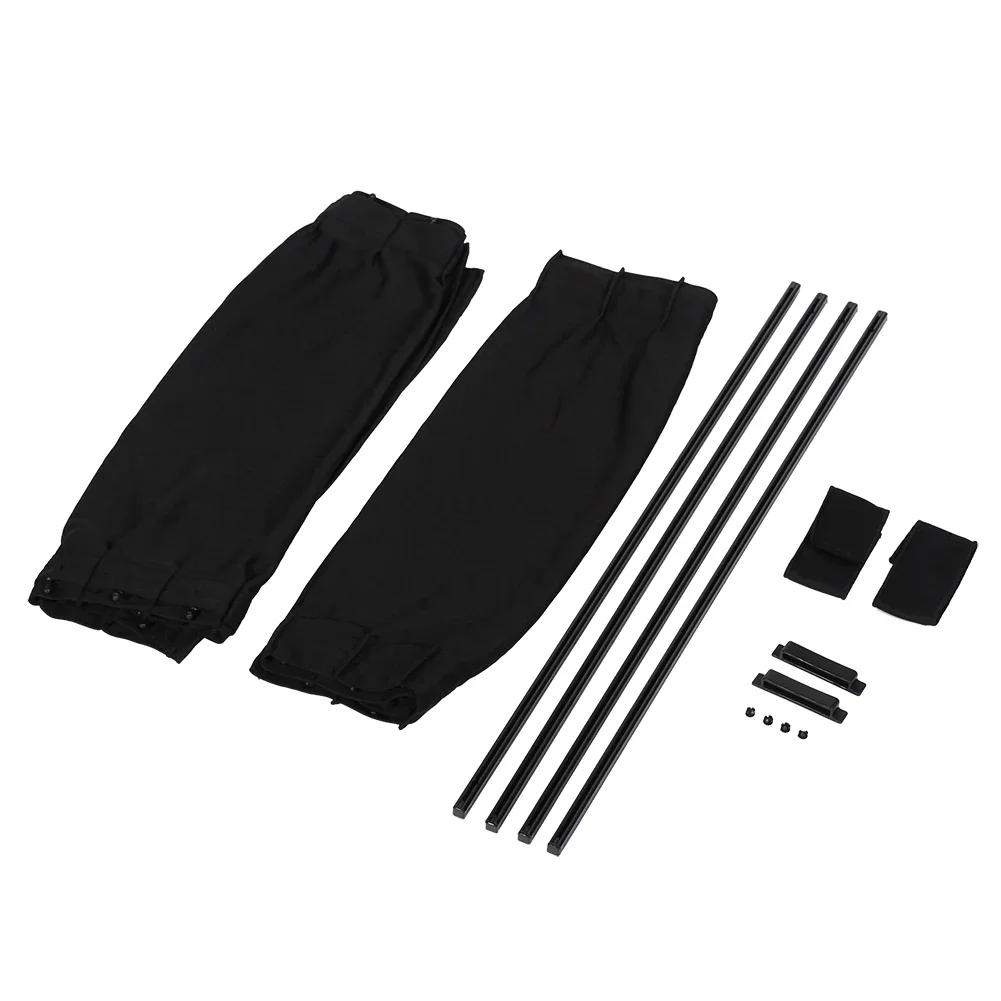 2pcs Universal Car Sun Shade Side Window Curtain Auto Foldable Uv Protection Black Pure Cloth Sun Visor Blinds Cover Car-Styling