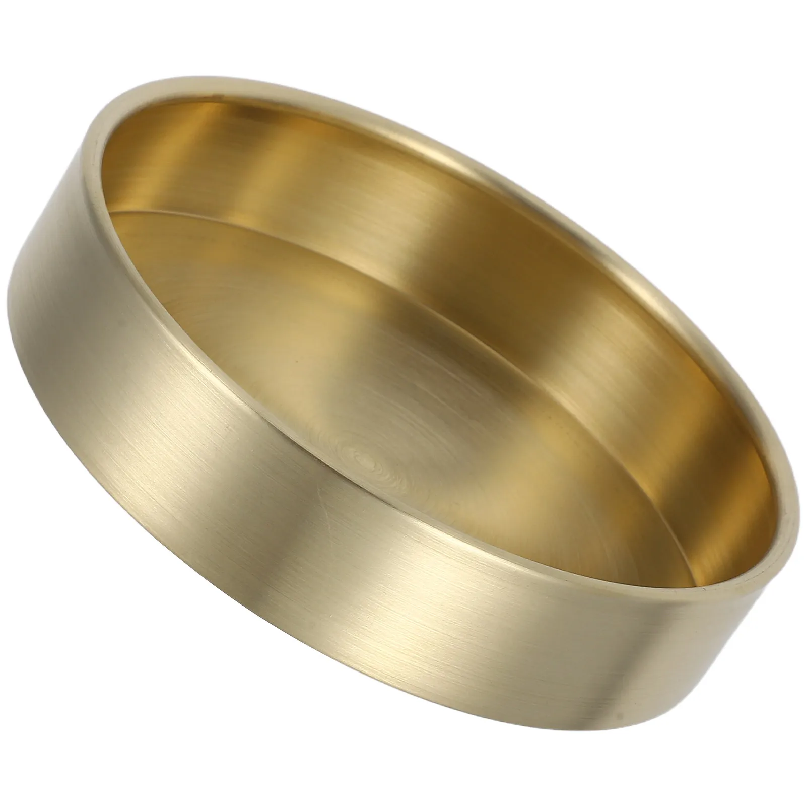 Round Brass Storage Tray Exquisite Multipurpose Organizer for Cosmetics Jewelry Small Items Elegant Stamping Design view 4