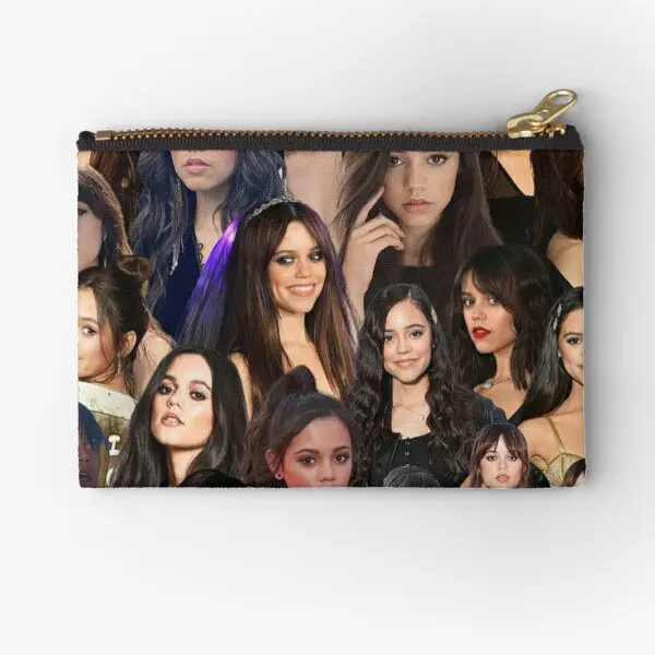 

Jenna Ortega Photo Collage Zipper Pouches Women Cosmetic Men Underwear Pure Packaging Storage Coin Key Socks Small Wallet