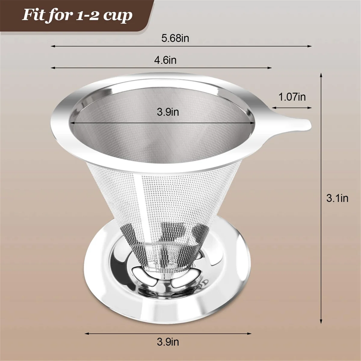 Pour Over Coffee Dripper, Slow Drip Coffee Filter with 40 PCS Paper Filter, Pour Over Coffee Maker for 1-2Cups Brew