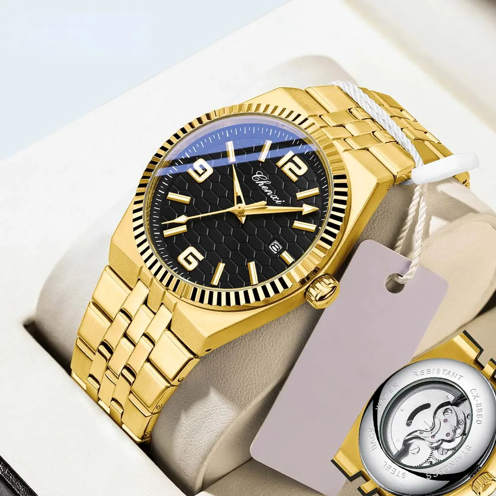 

CHENXI мужские подлинные механические часы классический модный деловой стиль с календарем светящаяся функция водонепроницаемые мужские часы