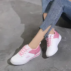 Women's Casual Breathable Mesh Running Shoes Women Autumn Fashion Leather Waterproof Sports Shoes Trainers Non-slip Tennis Shoes