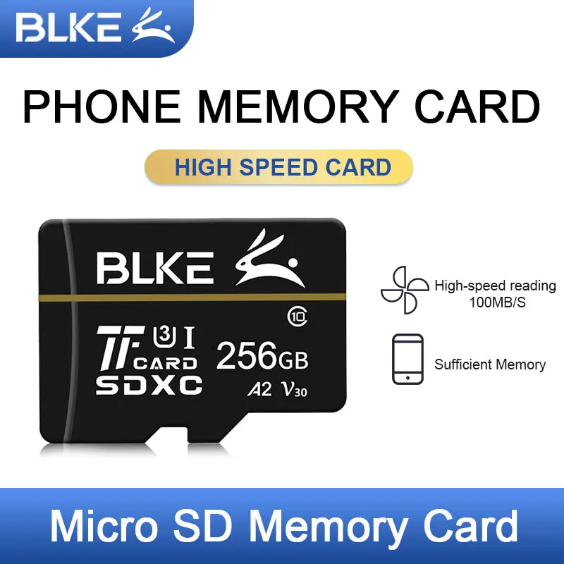 BLKE-Carte mémoire mobile haute vitesse, carte TF, stockage adapté pour Huawei Honor OPPO VIcalculator Redmi Samsung Micro SD