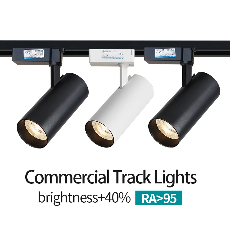 Track light led spotlight clothing store cob commercial exhibition hall surface mounted track spotlight home supermarket ceiling