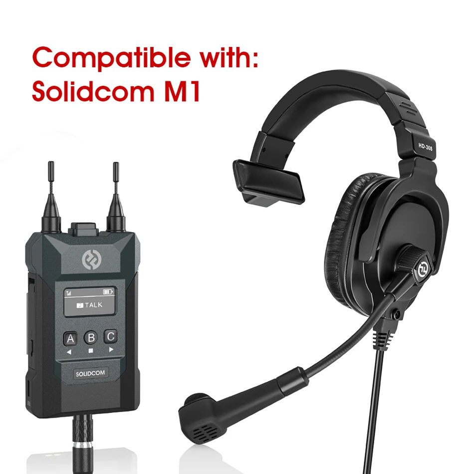 Hollyland Solidcom M1 Wireless Intercom System Headset 8pin Dynamic Single-Ear Headset for Syscom 1000T