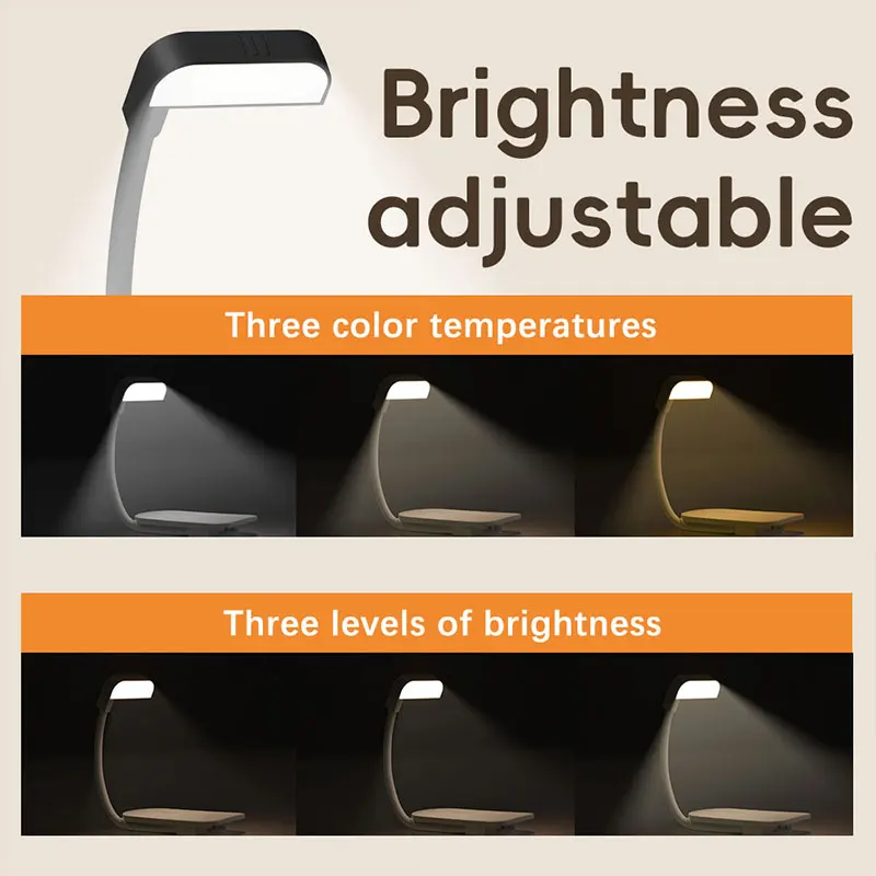 LED Clip-On Reading Light – Adjustable, Portable & USB Rechargeable Book Light for Night Reading
