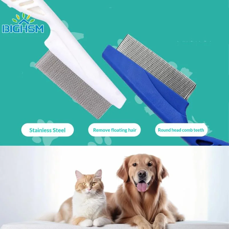 Pet Tear Stain Flea Comb Fine Tooth Stainless Steel Grooming Comb For Dogs Cats Eye Face Hair Debris Removal