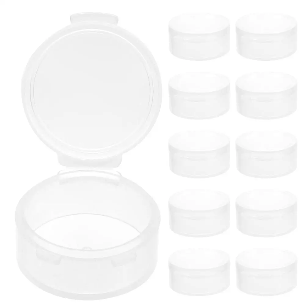 

15 Pcs Earplug Storage Box Clear Plastic Cases Carry Beads Jewelry Containers With Lids Round Large Capacity Transparent