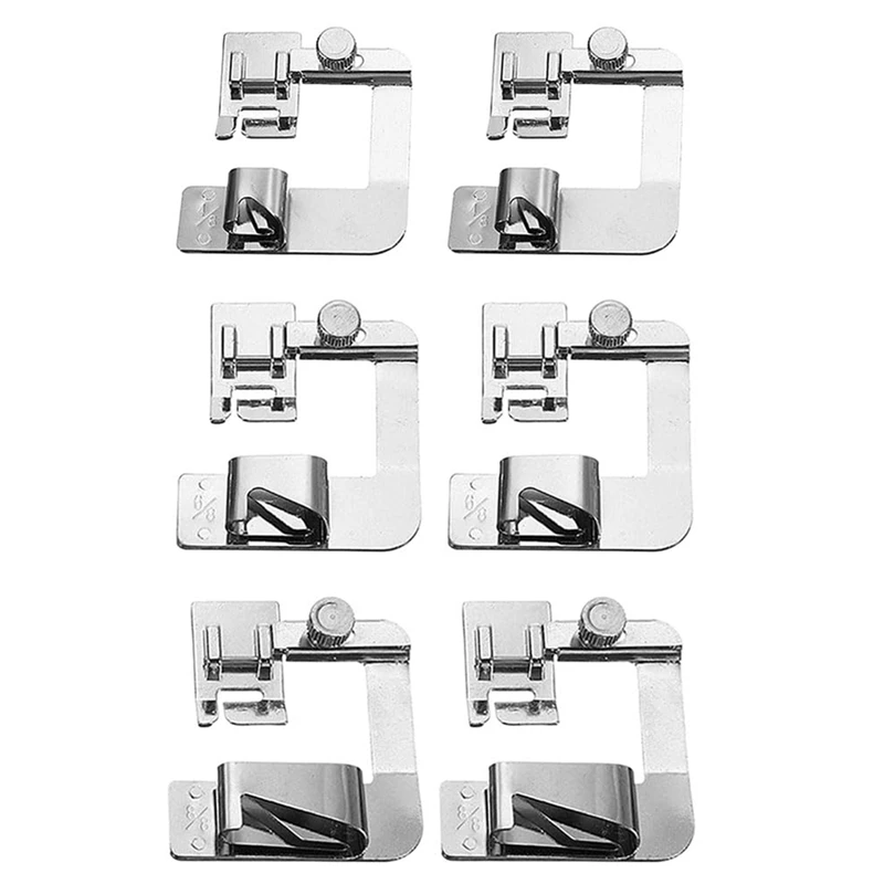 3 Sizes Wide Rolled Hem Pressure Foot, 1/2 Inch, 3/4 Inch, 1 Inch For Most Other Low Shank Sewing Machine Clip Sewing