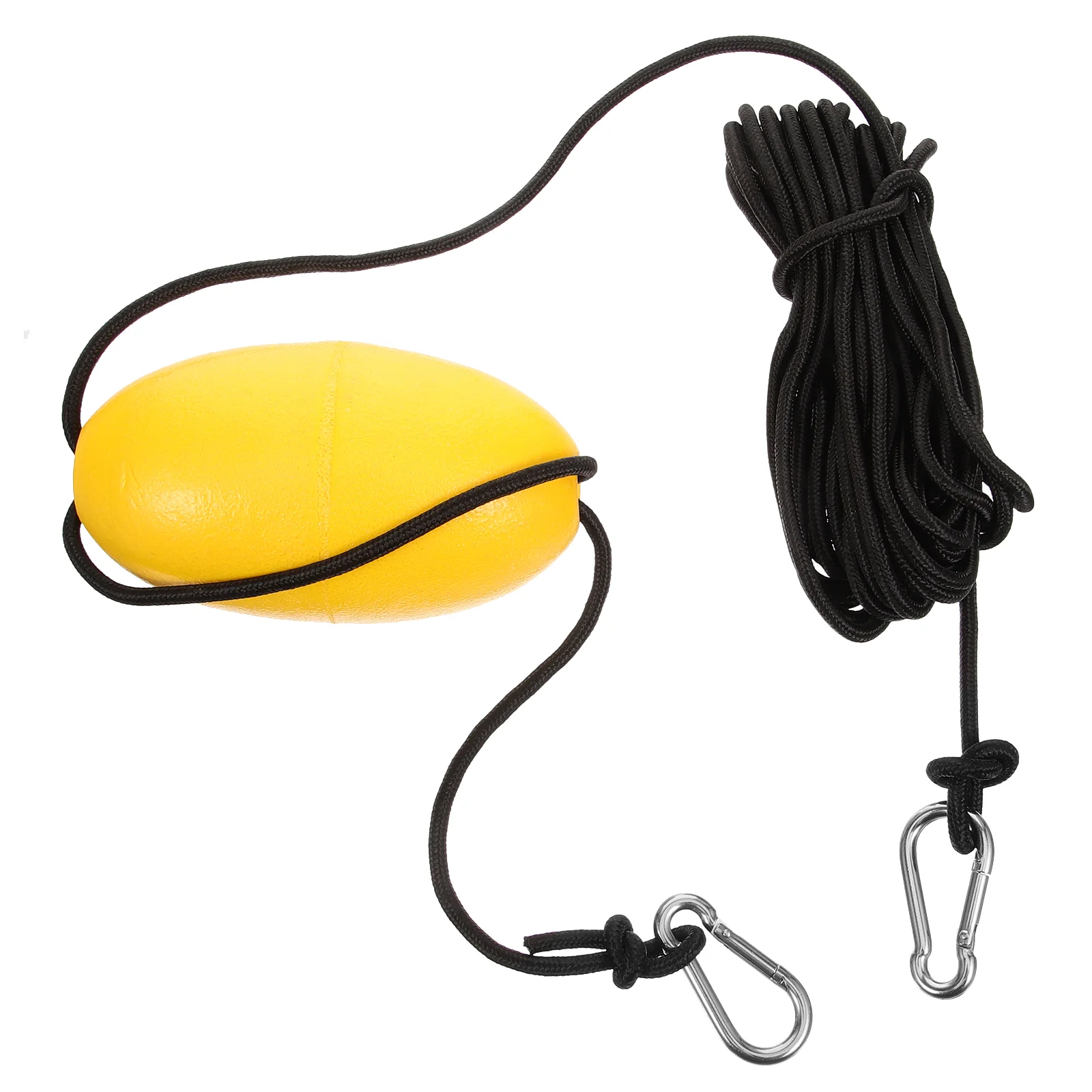 Boya de nailon con ancla, Bola de canoa, flotador de pesca, Kayak amarillo, Gancho de cuerda de plástico de acero inoxidable diseñado