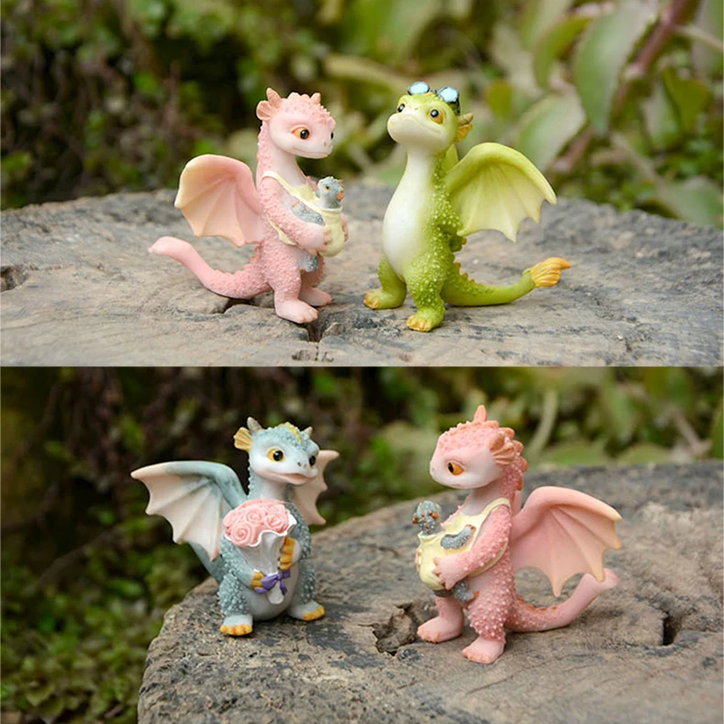 

Fashion Mini Cute Dragon Ornament Resin Miniature Statue Garden Succulents Crafts For Home Bedroom Teen Room Decoration Creative