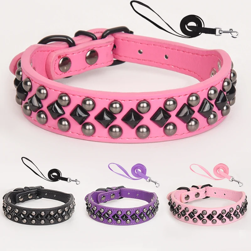 ECP037S Pet Dog Collar Durable Collar and Leashes Rivet Collar Set for Small Medium Large Dogs