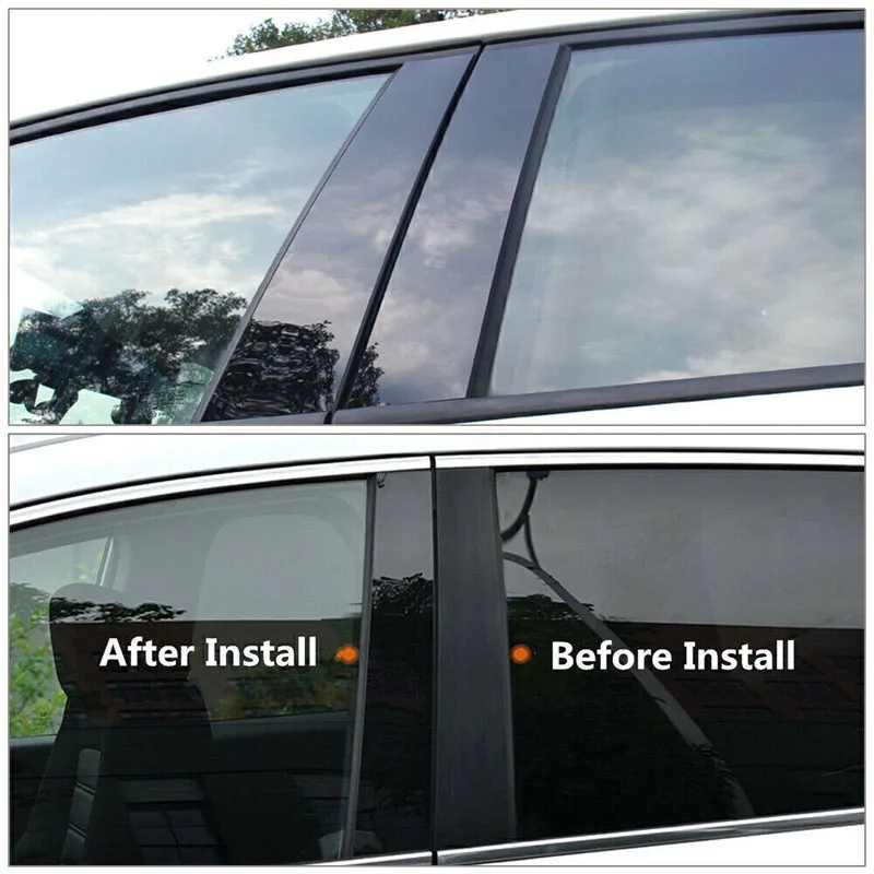 Car Window Cover Pillar Posts Column Door Stickers Black Accessories For Honda City Ballade 2009-2013 Protective Film