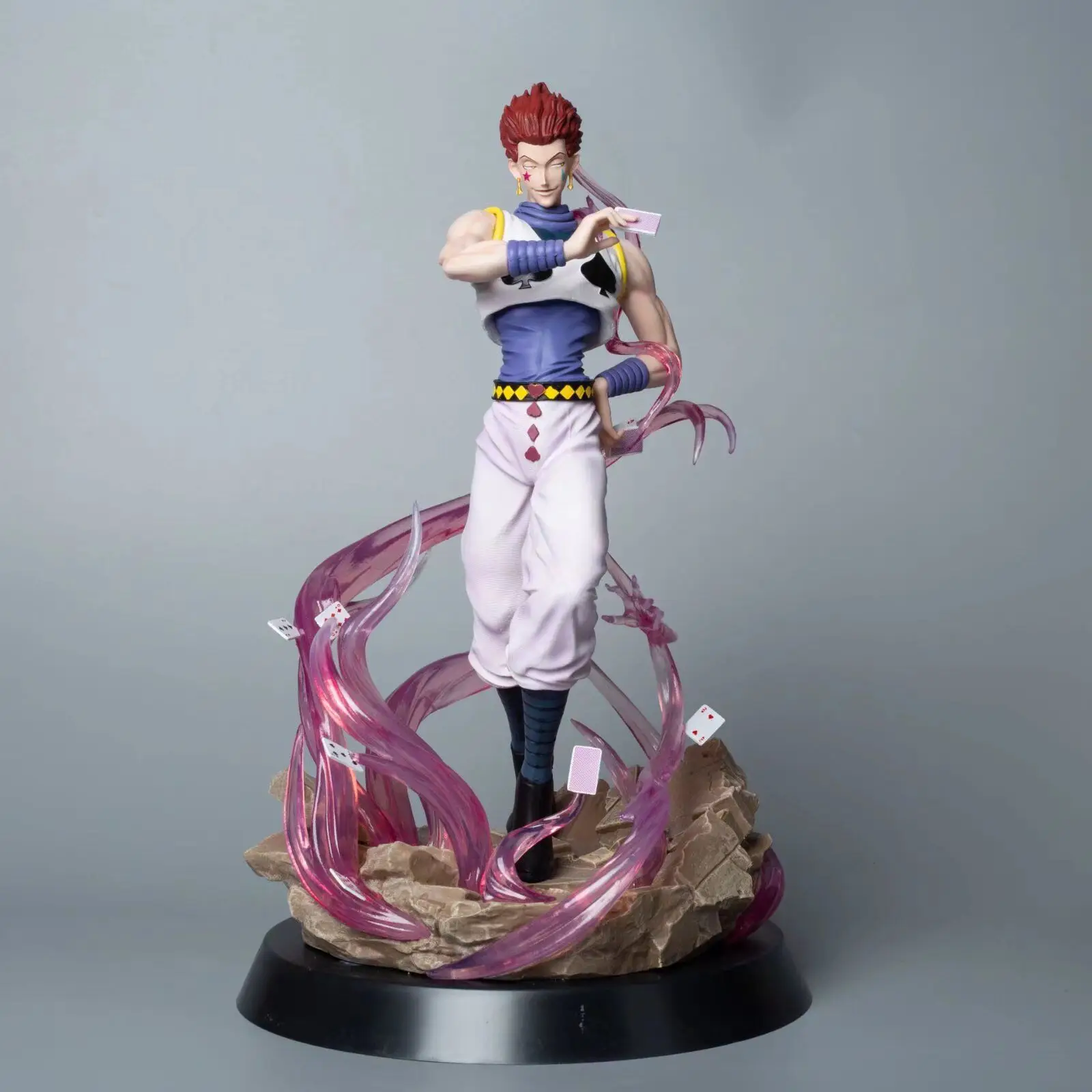 Anime HUNTERxHUNTER Hisoka Standing posture Action Figure PVC Model Statue Two interchangeable heads Desk Decor Toys Gifts boxed