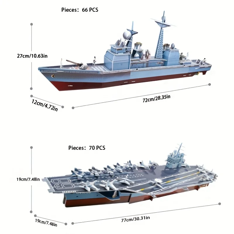 3D 항공 모함 크루저 퍼즐, 교육용 3D 퍼즐 장난감 세트, 손으로 조립한 모델, 어린이의 창의력과 상상력을 자극하고 소년 소녀에게 적합한 선물