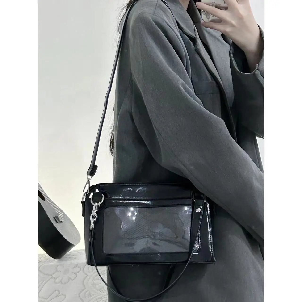 Richme Punk Women Ita Bags Fashion Y2K JK Uniform Underarm Shoulder Bolso Mujer Gothic Chains Subculture Crossbody Bag Female