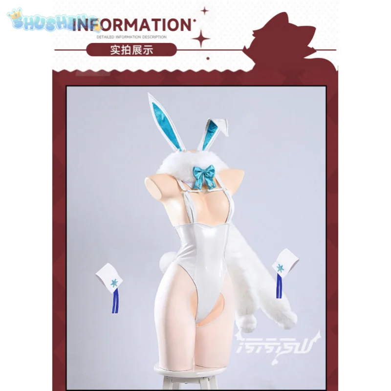 

Jenesis Jewel Cosplay Costume Game browndust2 Janis Halloween Carnival New Sexy Rabbit Girl jumpsuit Headwear Scarf Prop Set