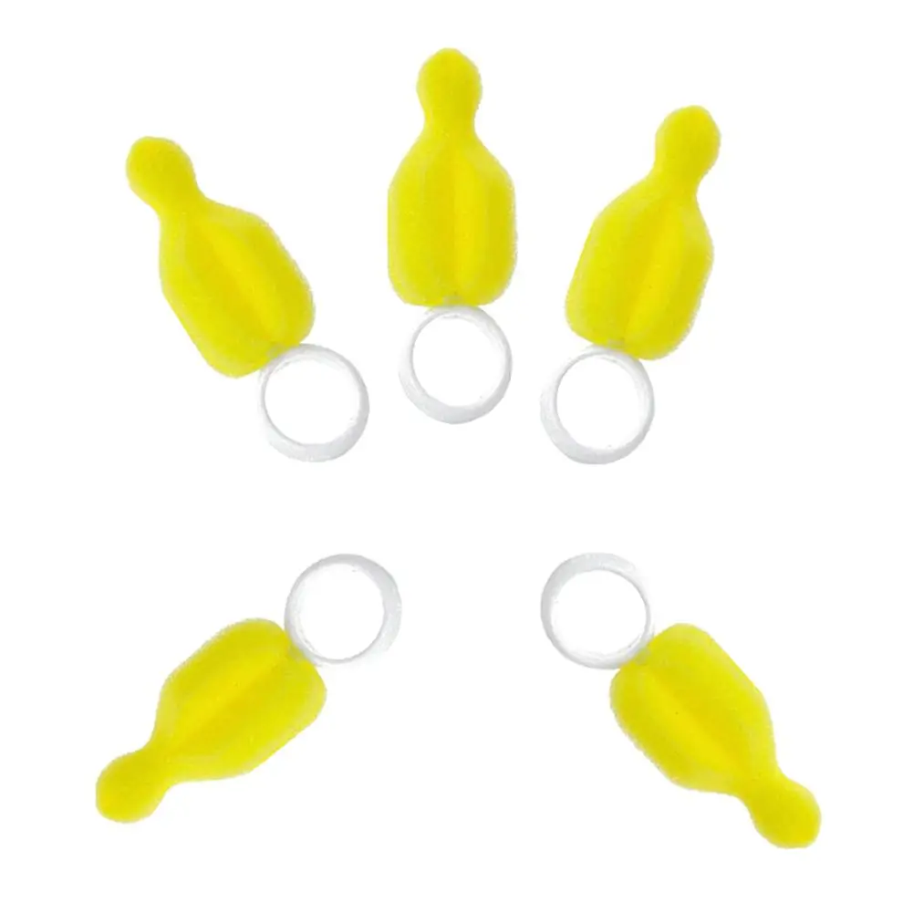 5 pc Easy to clean Babies Teat Yellow 360 Degree Rotating Feeding Bottle Brushes  Nipple Brush Pacifier Cleaner