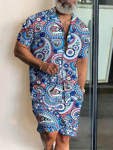 Hawaii Fashion 3d Printing Short Sleeve Shirt+Shorts 2Pcs Suit Summer Man Casual Beachwear Male Vacation Hawaiian 2 Piece Suits