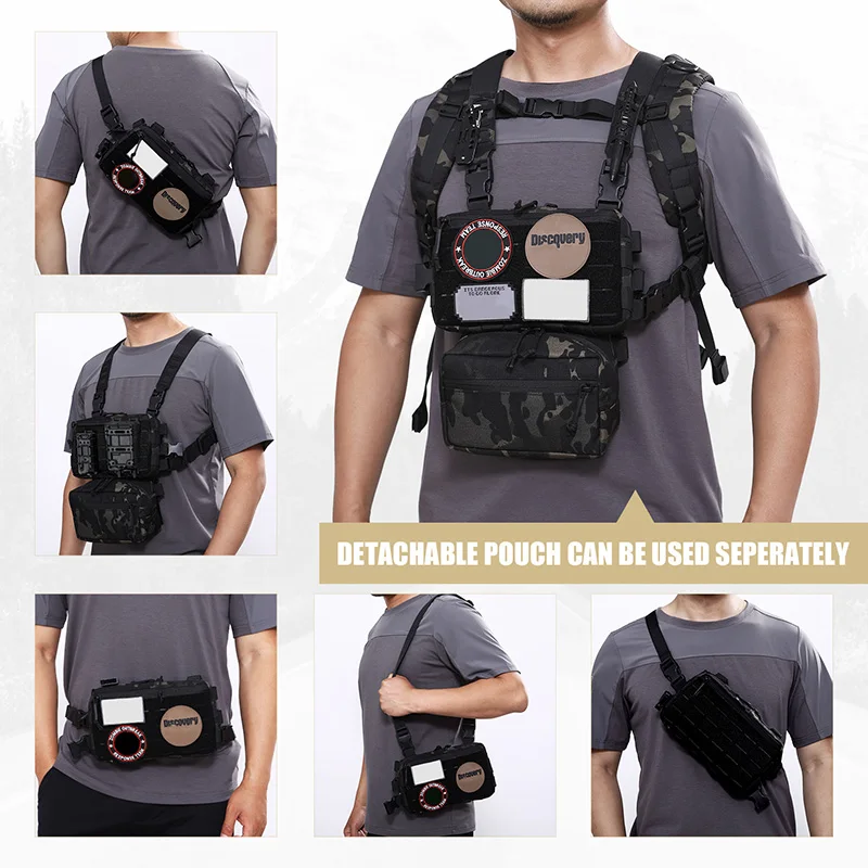 Laser Molle Outdoor Tactical Hunting Vest Military Bag CS Wargame Chest Bag Men Nylon EDC Outdoor Camping Daily Hiking Backpack