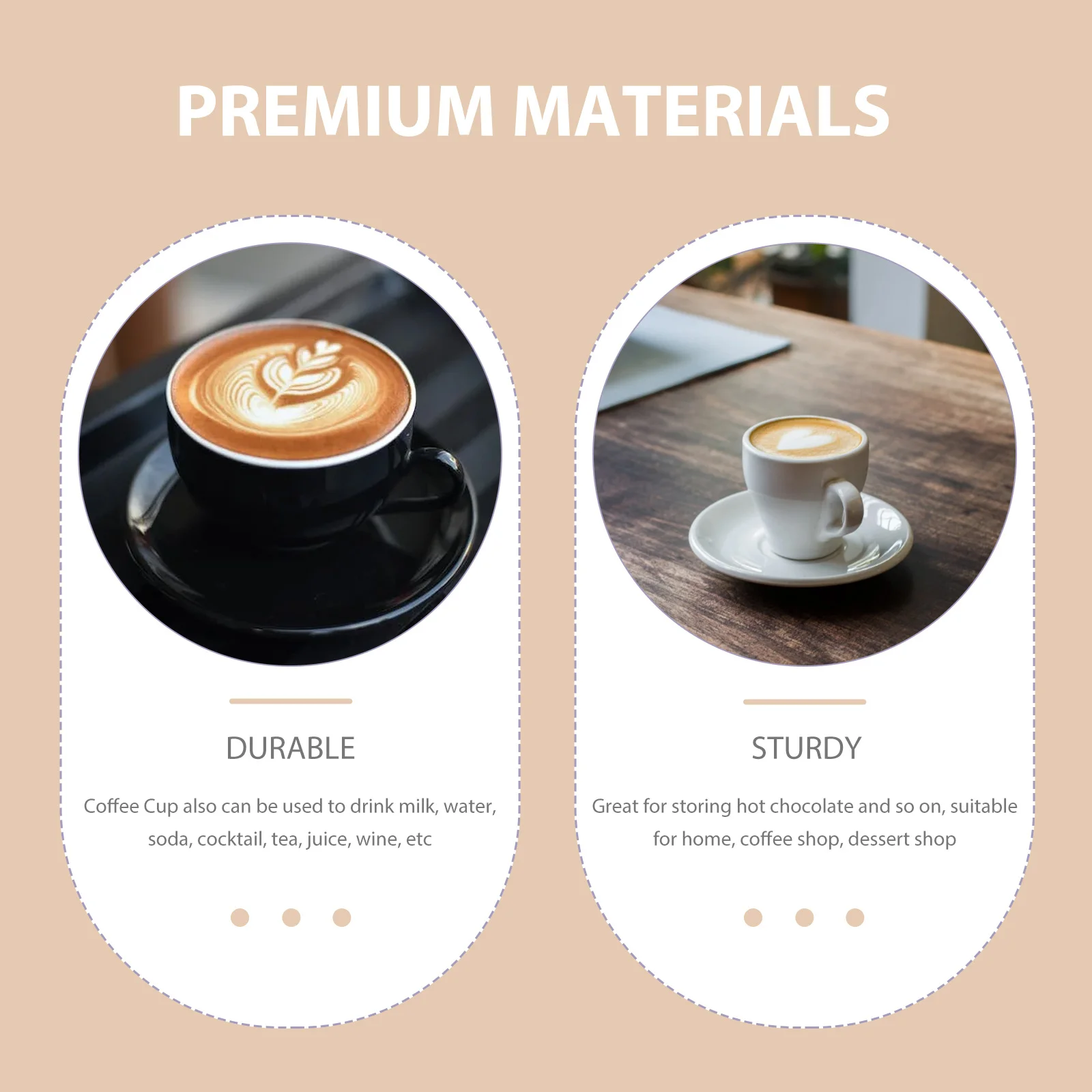 

1Set Coffee Cup with Saucer Ceramic Tulip Design Handle Drinking Cup for Hot Chocolate Water Soda Cocktail Tea Juice Wine