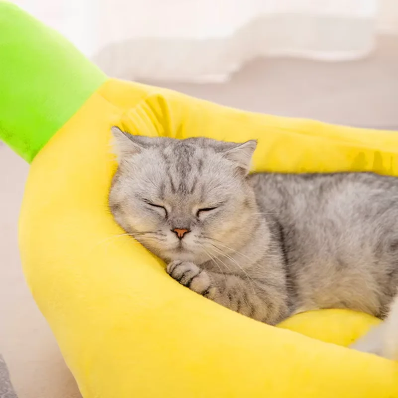 Dogs Bed Cozy Banana Shaped Nest Pets Bed Durable Detachable &Washable Plush Soft Puppy Cushion Pet Nesting Bed for Pet Supplies view 5