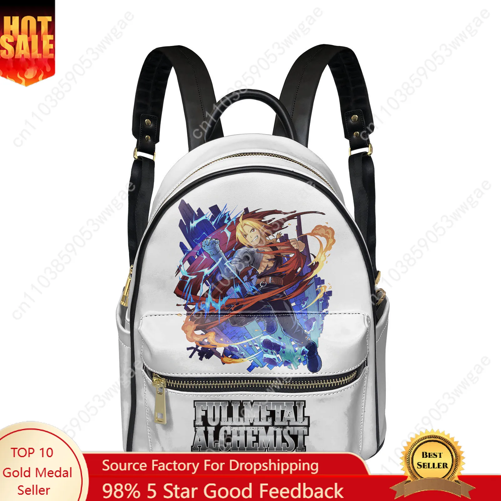 

Fullmetal Alchemist Backpack Womens Mens Knapsack Tailor-made Double Shoulder Bag Business Travel Bookbag Rucksack Gift Daypack