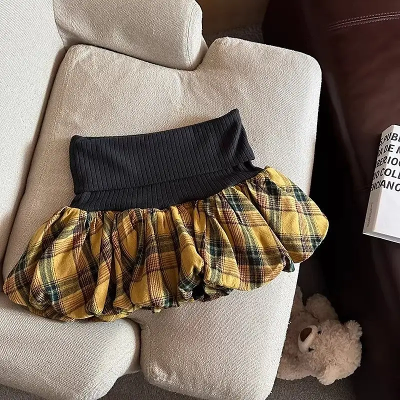 2026 New Summer Women's American Plaid Bloom Skort, Letter Embroidered High Waist Anti Chafing Mini Skirt