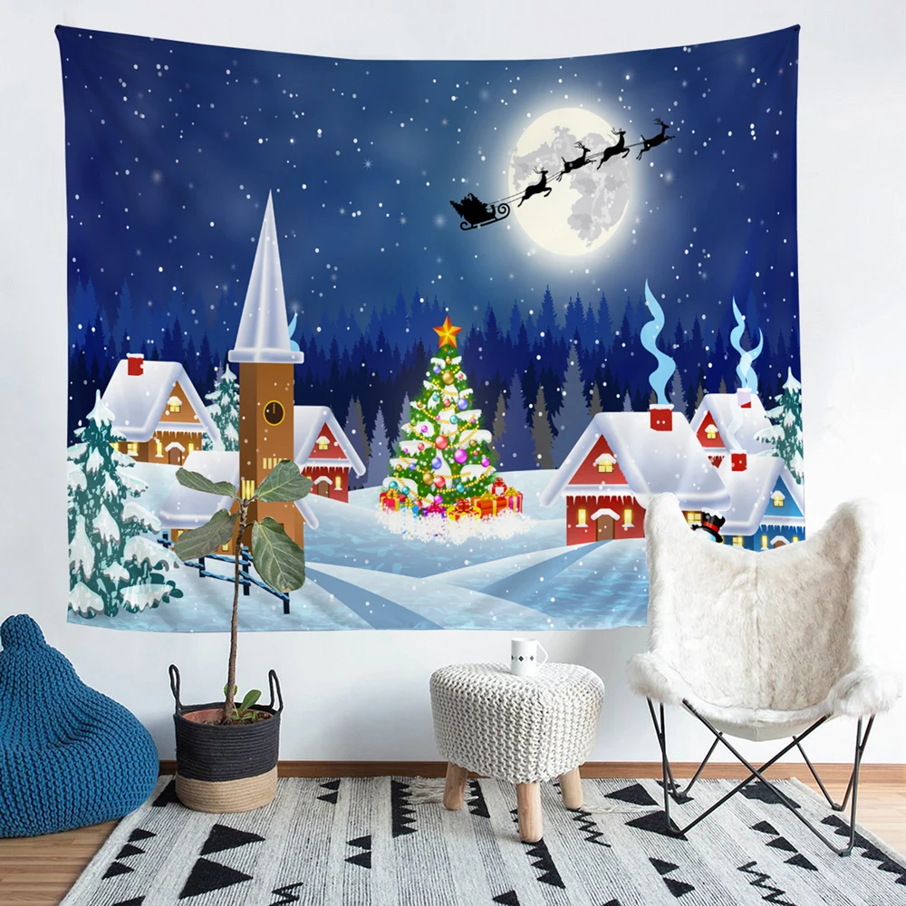 Snow House Printed Living Room Decoration Wall Hanging Tapestry Yoga Mat Rug Home Decor Art