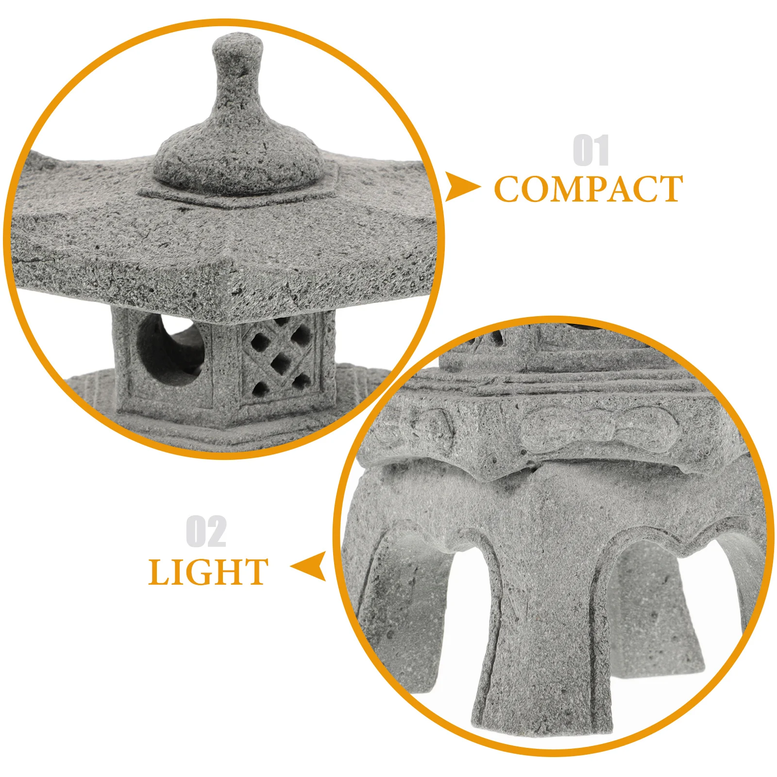 1 مجموعة محاكاة جناح المناظر الطبيعية زخرفة دائم حجر معبد حديقة الديكور مصغرة اليابانية حديقة فانوس في الهواء الطلق