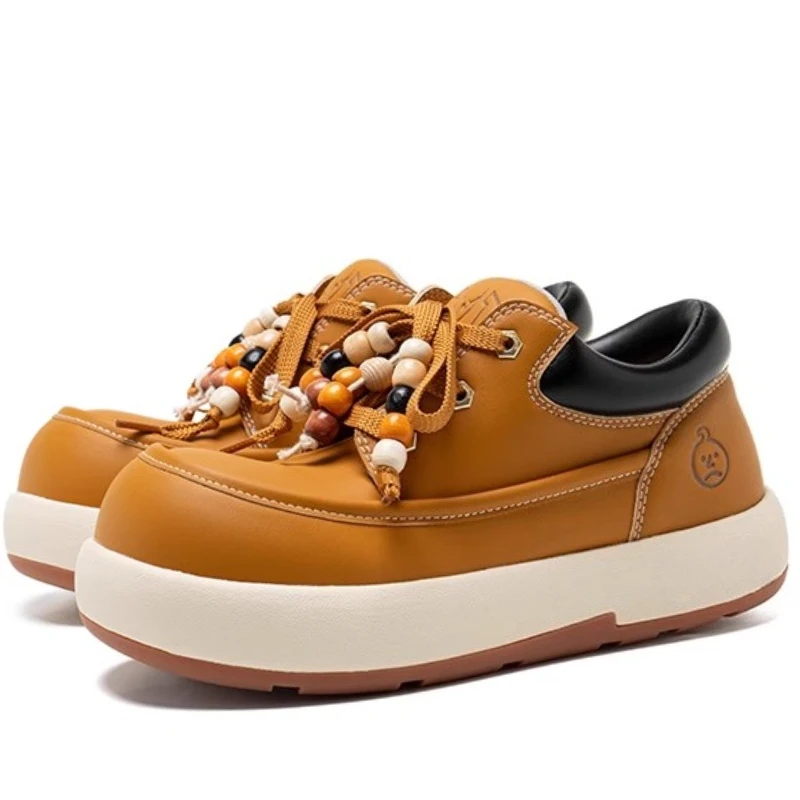 Brown Kangaroo Shoes for Men's and Women's Fashion Thick Soled Height Increasing Workwear Shoes Outdoor Lightweight Casual Shoes