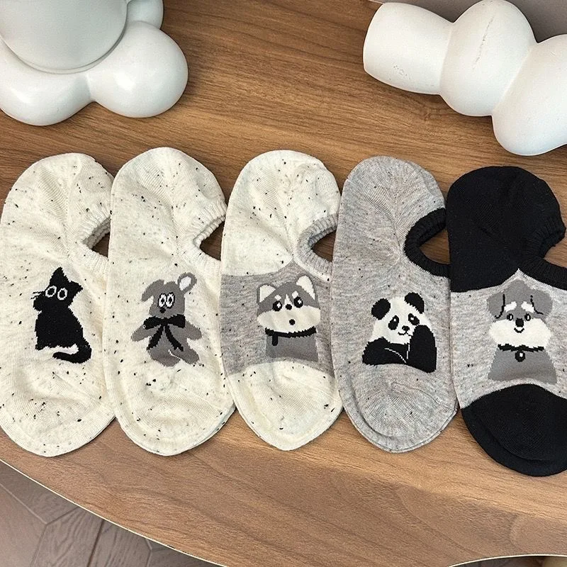 

Женские носки, летние корейские трендовые дышащие короткие носки черного цвета, простые для милых кавайных девушек, модные тонкие забавные носки