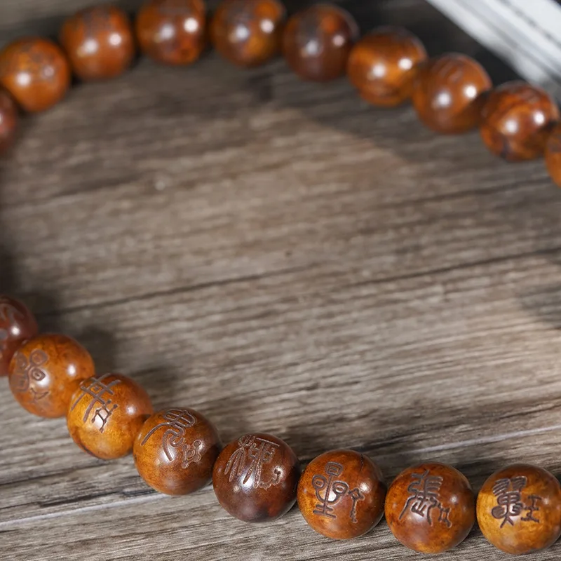Lightning Struck Jujube Wood Handheld Buddhist Rosary Prayer Beads Car Mirror Hanger Unisex Playable Wooden Strand