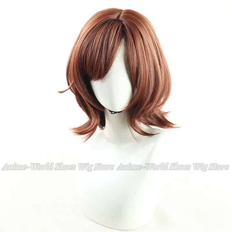 Brown Short Mullet Harajuku Lolita Wig Kawaii Cool Headwear Shoulder Curly Hair Ends Adult Chic Girls Women Cosplay Daily Wear