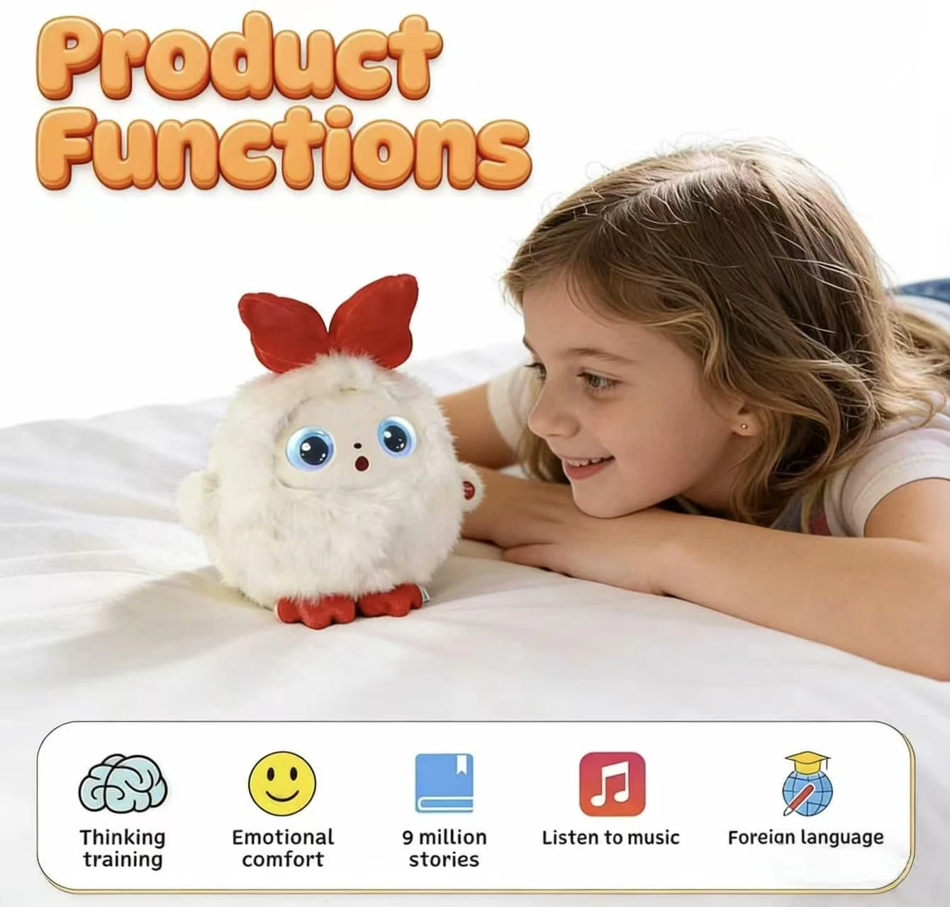 Картина 3: Интерактивная игрушка-робот ChatGPT AI Plush Pet с наполнителем из ПП-хлопка, распознаванием жестов и лиц