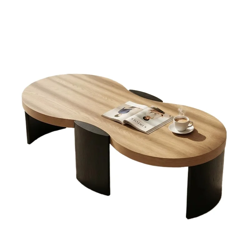 Modern Japanese solid wood coffee table nested coffee table, natural texture living room center table
