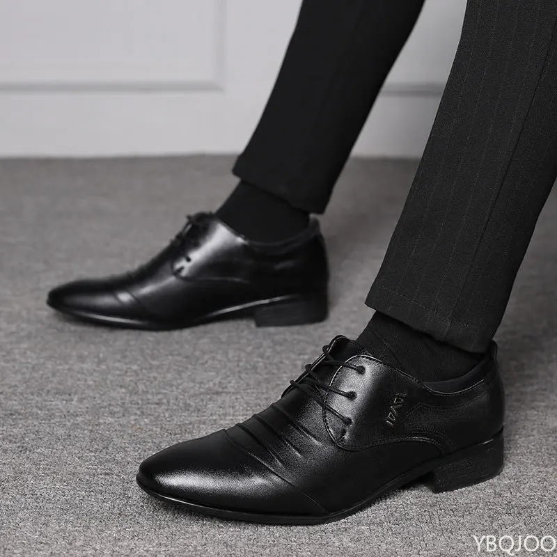 New Men's plus size shoes Trendy versatile business Flats Fashion comfort leather shoes Wedding party Male formal footwear Homme - Image 4
