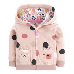 Shaker Fleece Baby Boys Girls Toddler Casual Coat Cartoon Hooded Outfits Kids Sports Cotton Clothes Zip style 9m-2y