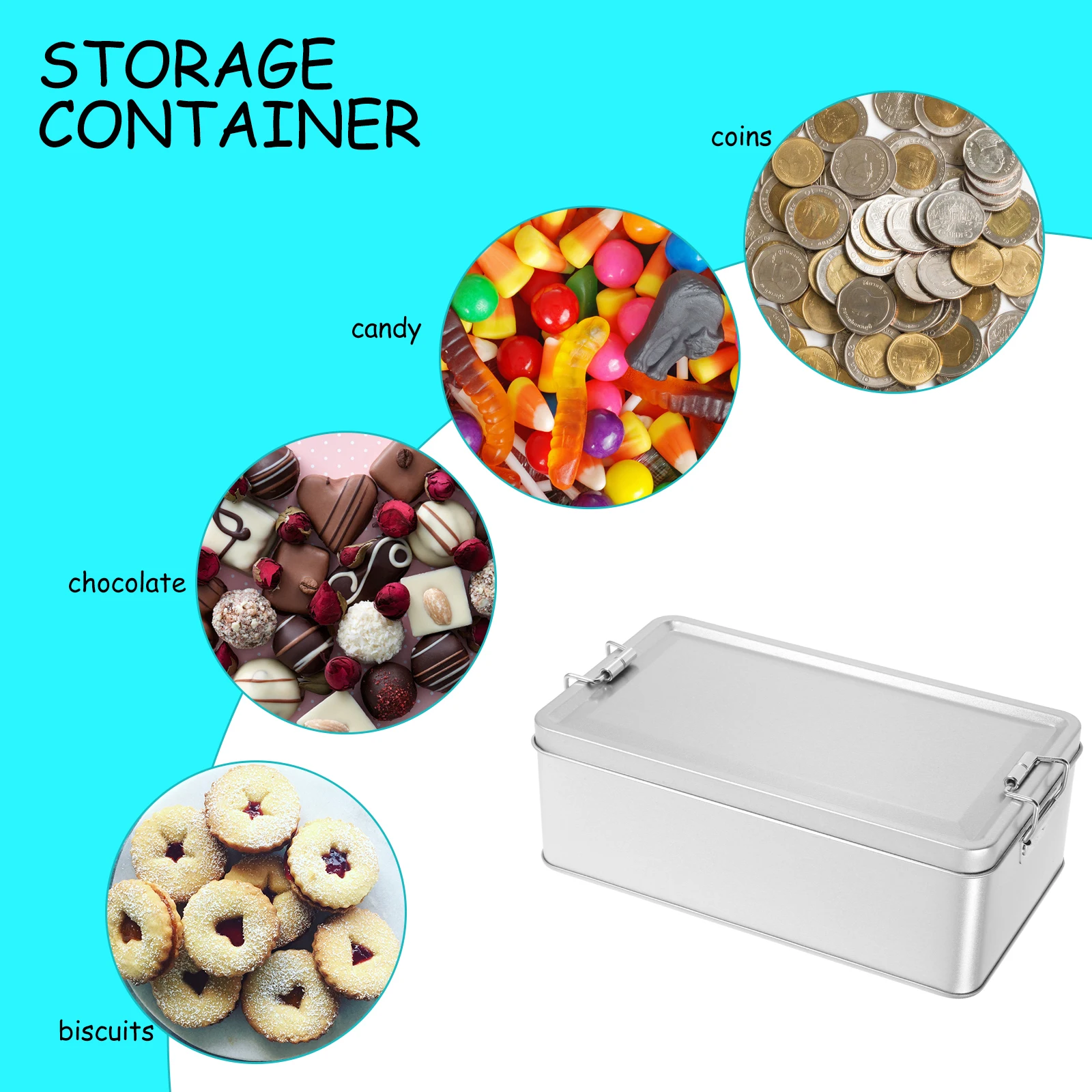 

Tinplate Storage Box Airtight Candy Cookie Container Vintage Metal Box Treat Packaging Holiday Party FavorReusable Tin