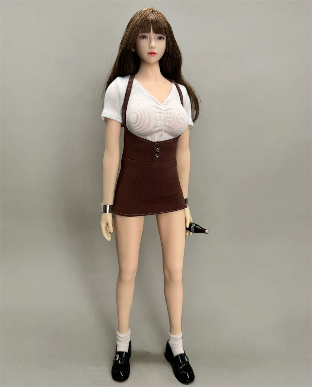 Zestaw ubrań dla kobiet w skali 1/6 Student JK Uniform Tight T-shirt Strap Hips Skirt Dwuczęściowy zestaw dla 12-calowej figurki akcji Model Toys