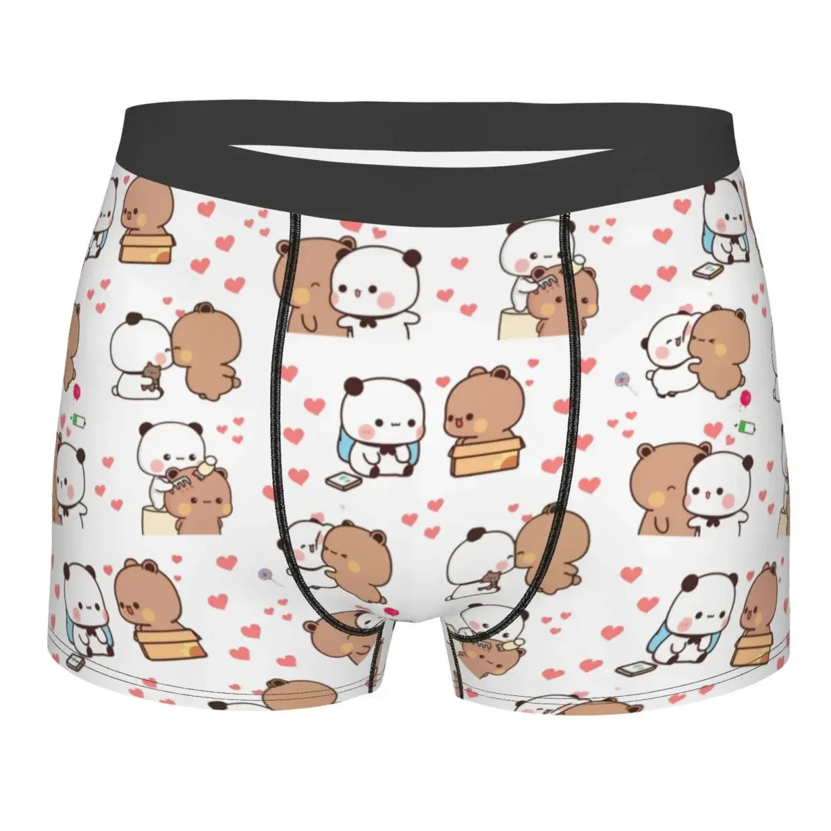 Bubu Dudu Love Story Men Underwear Cute Panda Bear Boxer Briefs Shorts Panties Novelty Soft Underpants for Male S-XXL