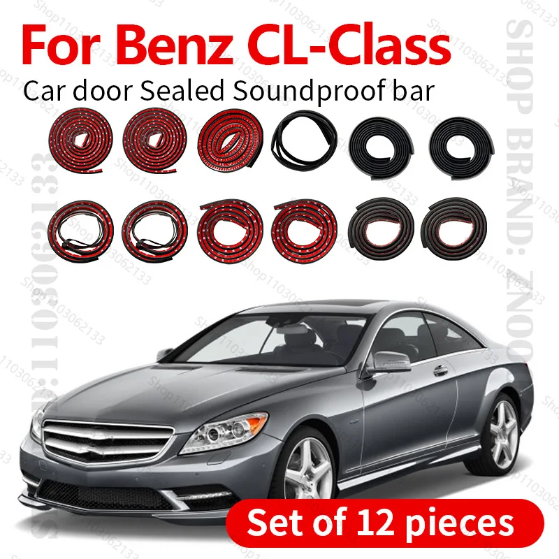 

For Mercedes Benz CL-Class Car Door Seal Strip Rubber Double Layer Sealing Protector Soundproof Dustproof Seal Strip 12PCS Set