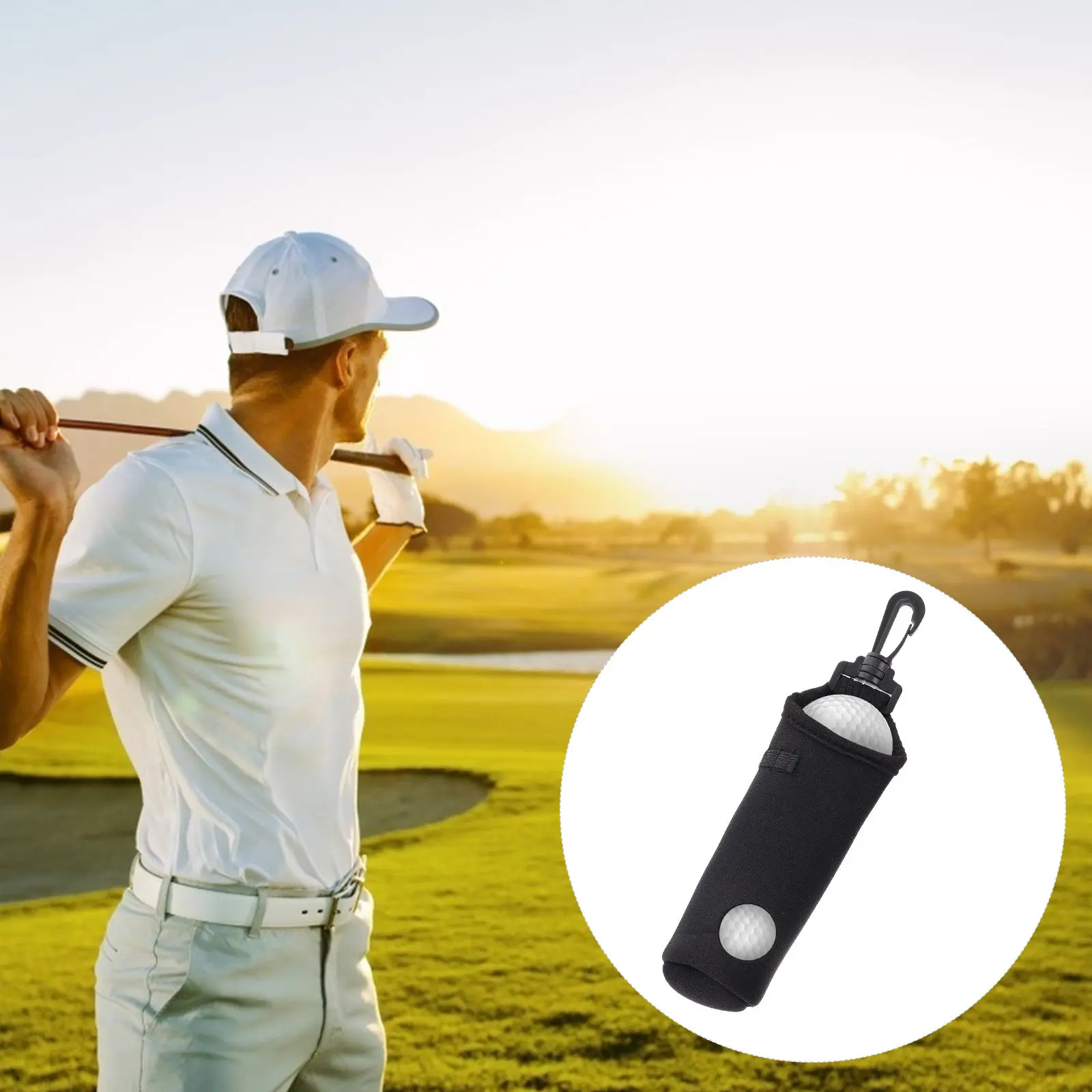 Waterproof Neoprene Mini Golf Ball Bag Portable Waist Pouch Buckle Secure Design for Golf Training Exercise Ball Storage Gift