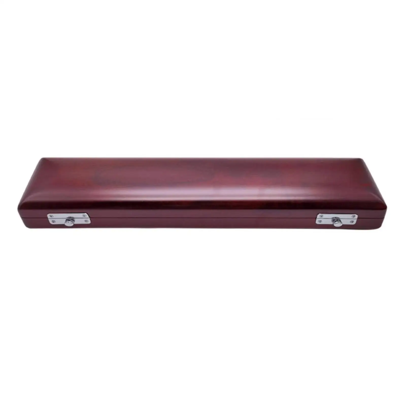 Classic Birch Wood Flute Box for Transverse Flute Students with Cushioned Interior Compartments